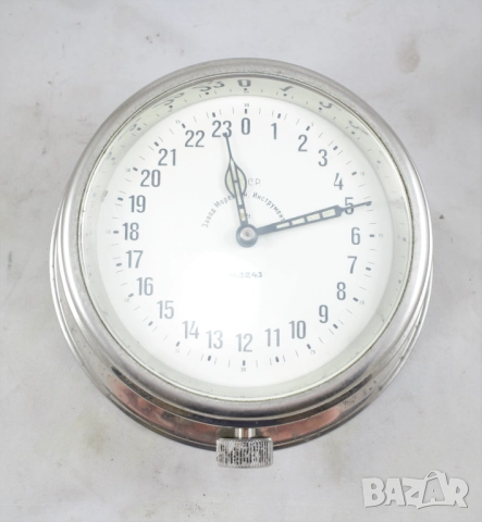 510 Kорабен 24 часов часовник от съветска подводница. Произведен в СССР през 50 те., снимка 2 - Антикварни и старинни предмети - 31794891