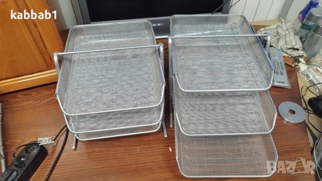 Поставка за документи - Метален органайзер за документи с 3 рафта, снимка 2 - Органайзери за бюро - 53117814