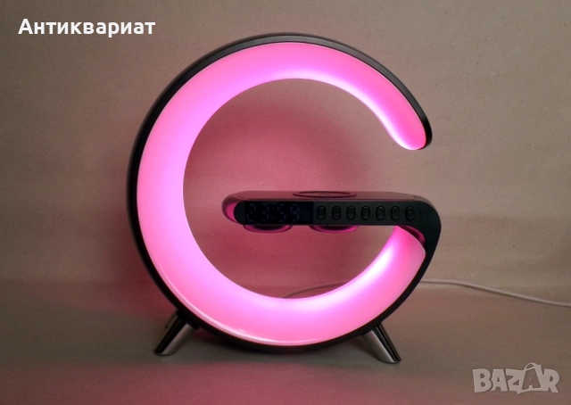 Многоцветна нощна лампа с Bluetooth, безжично зарядно и FM радио "Smart Light Sound Machine", снимка 4 - Bluetooth тонколони - 51738653