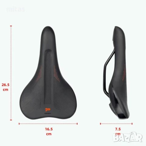 Седалка за велосипед PROMEND SD-556, PU покритие, Анатомичен дизайн, снимка 6 - Аксесоари за велосипеди - 50968225