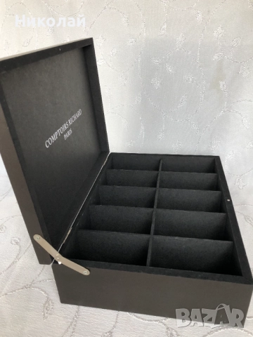 Кутия за чай Comptoirs Richard Paris, дървена, масивна, 10 отделения за чай, снимка 7 - Кутии за съхранение - 52348561