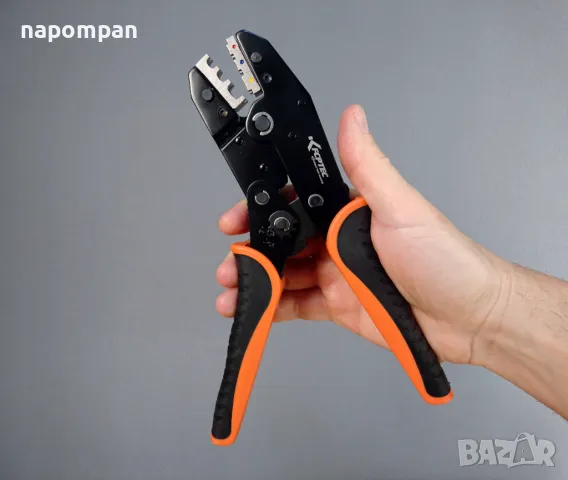 Пълен Комплект Клещи за Кримпване на Кабелни Обувки със Сменяеми Накрайници, снимка 2 - Клещи - 49892338