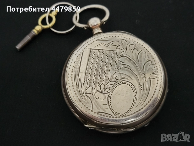 Сребърен джобен часовник , снимка 6 - Джобни - 51868536