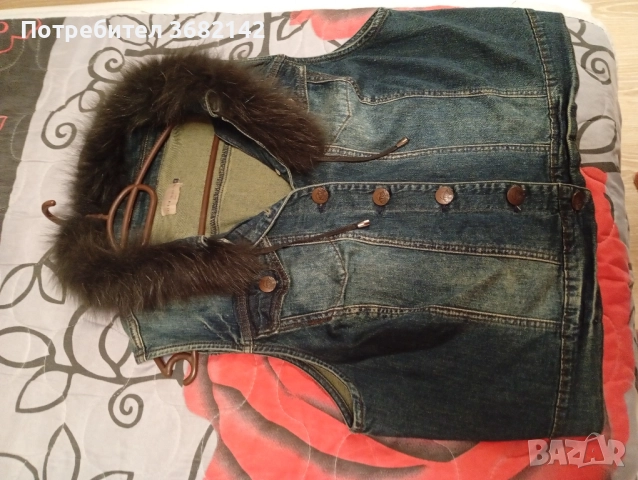 продавам Дънков елек с естествена яка , снимка 4 - Елеци - 51468264