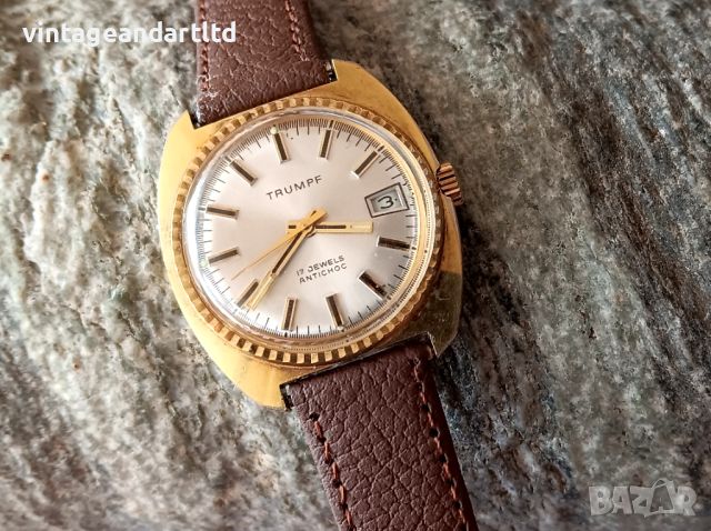 Колекционерски часовник Trumpf, позлата, отличен, снимка 2 - Антикварни и старинни предмети - 45917277