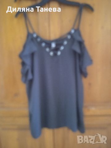 Черна прозрачна блуза , снимка 5 - Потници - 45456959