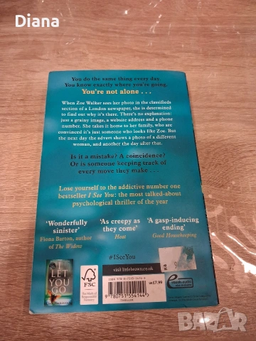 I See You Clare Mackintosh thriller mystery english book, снимка 2 - Художествена литература - 53574867