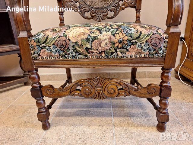 УНИКАТ! Кресло орех масив, снимка 5 - Дивани и мека мебел - 53916398