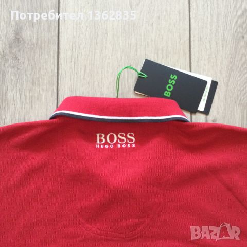 НОВА оригинална памучна червена поло тениска с яка HUGO BOSS размер L от Германия, снимка 9 - Тениски - 46065206