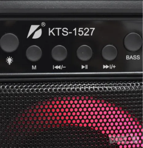 Преносима колона 2 х 3" КТS-1527, 20W, Bluetooth, FM, LED светлина, снимка 2 - Други - 47583803