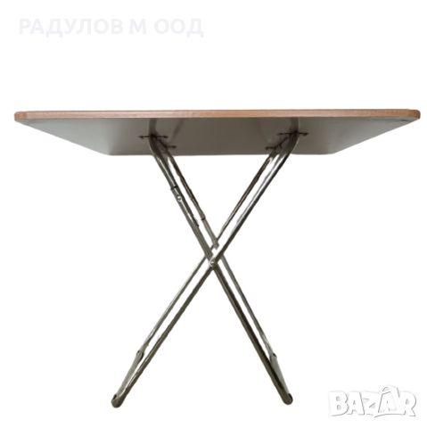 Сгъваема квадратна маса с метални крака 80*80 см / 014751, снимка 2 - Градински мебели, декорация  - 45416010