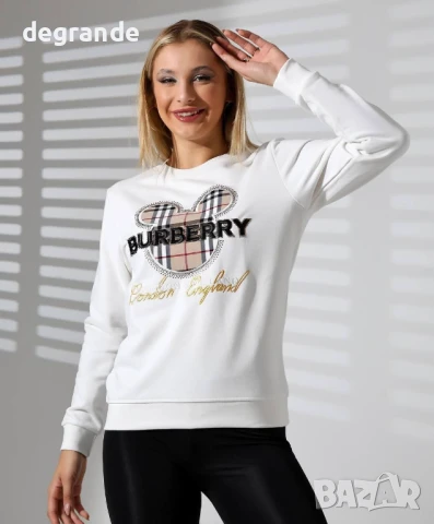 Бяла Памучнa блузa Burberry, снимка 2 - Блузи с дълъг ръкав и пуловери - 51313114