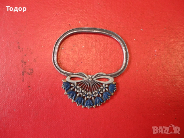 Калаена фигура с емайл , снимка 2 - Антикварни и старинни предмети - 53302641