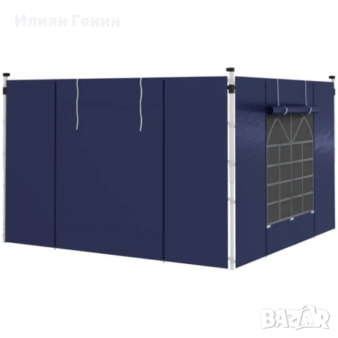 Завеси за шатра Outsunny, комплект от 2, за градински беседки 3x6 м или 3x3 м, снимка 5 - Градински мебели, декорация  - 51715872