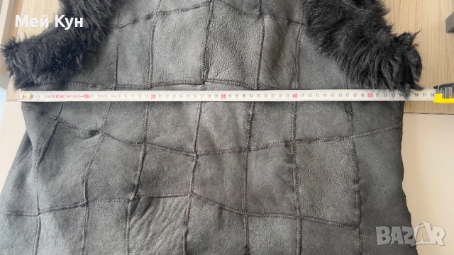 Черен елек от естествена кожа, снимка 5 - Елеци - 54245897