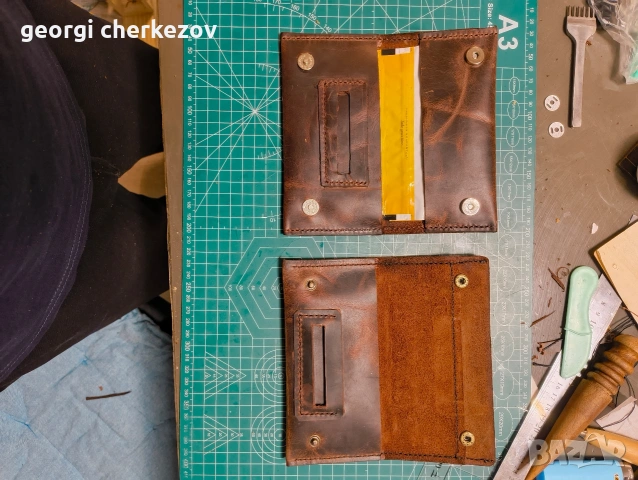 портмонета и калъфи за тютюн от естествена кожа ръчна изработка , снимка 5 - Портфейли, портмонета - 53917487