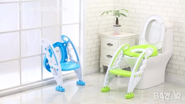 Детска седалка-адаптор за тоалетна чиния със стълба, снимка 2 - Други - 45396173