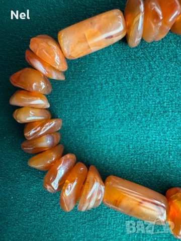 Гердан от карнеол - винтидж бижу, снимка 2 - Колиета, медальони, синджири - 54133759
