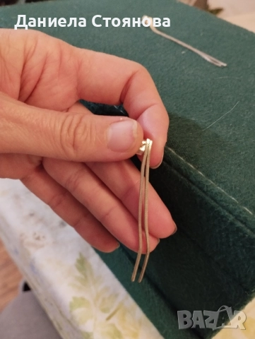 Сребърни висящи обеци ти синджир