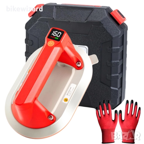 Електрическа вакуумна вендуза с LCD дисплей и зареждане Type-C, товароносимост 160 кг НОВА