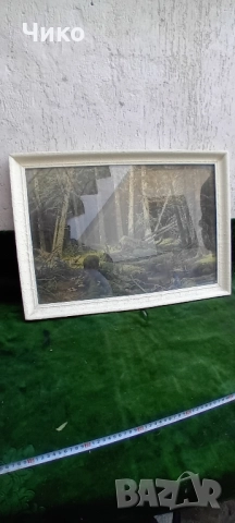 Голяма картина добре рамкирана и остъклена, снимка 4 - Картини - 51809834