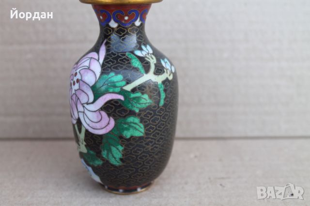 Китайска ваза ''Клоизоне'', снимка 5 - Вази - 46389019