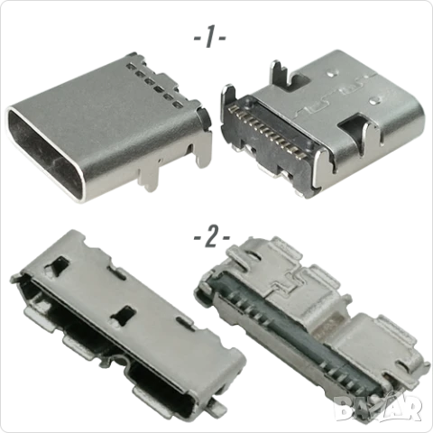 Букса конектор USB Type-C  14 / 24 pin , USB 3.1 , USB 3.2 SMT Connector, снимка 2 - Ремонт на друга електроника - 40051789