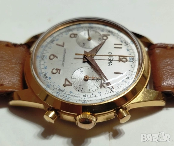 ПРОДАВАМ СТАР РЪЧЕН ШВЕЙЦАРСКИ ЧАСОВНИК/ХРОНОГРАФ - DOGMA, снимка 2 - Антикварни и старинни предмети - 53785271