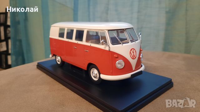 1960 Volkswagen Type 2 Bus T1 1:24 Whitebox/Hachette Diecast Колекционерски модел количка, снимка 2 - Колекции - 45092258