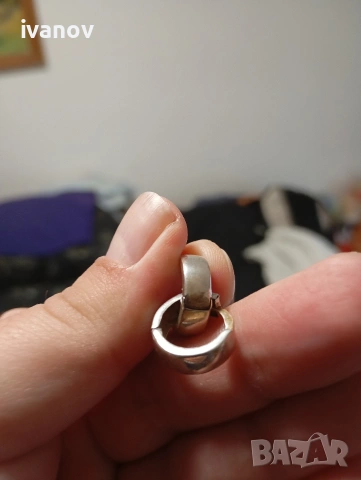 Сребърни обеци халки , снимка 3 - Обеци - 53439769