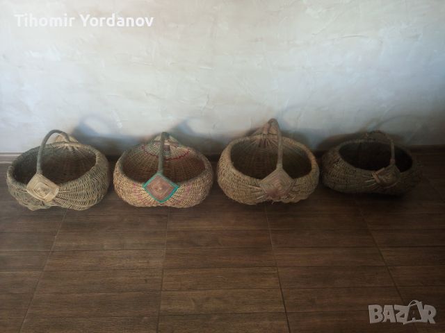 Стара плетена кошница -4 броя., снимка 10 - Антикварни и старинни предмети - 45681237