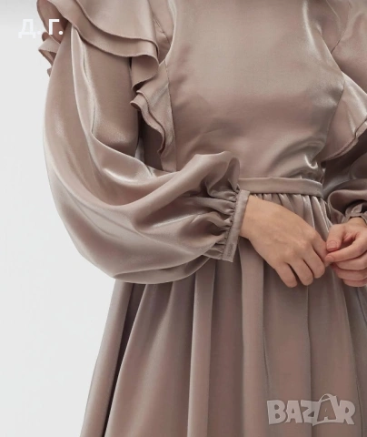 Дълга рокля в капучино цвят, снимка 4 - Рокли - 53689029