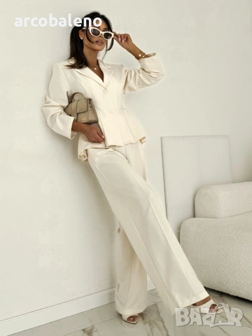 Мек елегантен дамски комплект от две части HENUSI, 4цвята , снимка 2 - Комплекти - 53789691