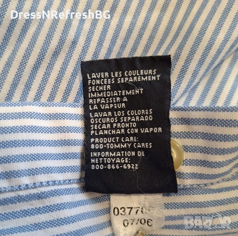 Мъжка раирана риза Tommy Hilfiger, размер L, снимка 10 - Ризи - 54235377