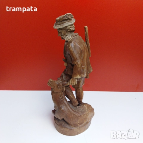 НАЙ ДОБРАТА ОФЕРТА Стара немска дървена фигура Ловец , снимка 3 - Антикварни и старинни предмети - 52989787