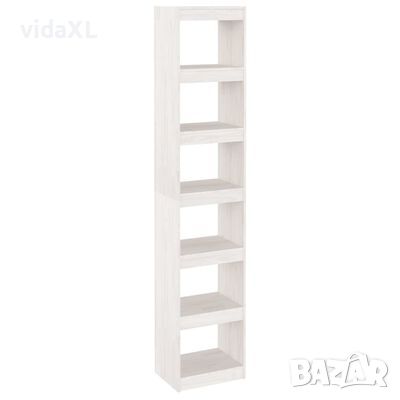 vidaXL Библиотека/разделител за стая, бяла, 40x30x199 см, бор масив（SKU: 808154, снимка 1 - Други - 46231332