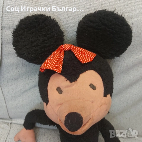 Стара Голяма Соц Българска Плюшена Играчка Кукла Мини Маус, снимка 2 - Колекции - 53499211