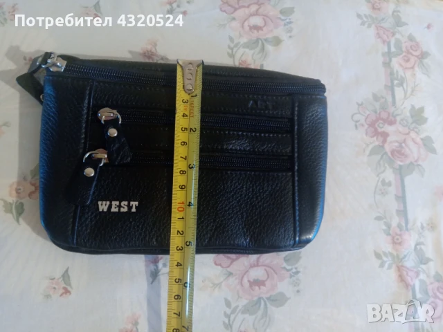 Черна Мъжка Чанта Естествена Кожа за Колан на АРТ93, снимка 6 - Чанти - 48328623