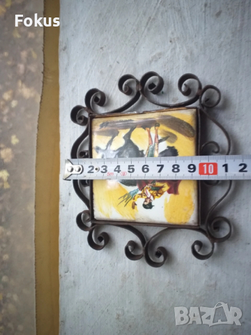 Порцелан в метална рамка с подпис, снимка 6 - Антикварни и старинни предмети - 53451933
