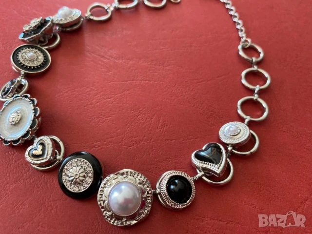 Чокър колие метално с орнаменти дължина - 32+10, снимка 6 - Колиета, медальони, синджири - 50713173