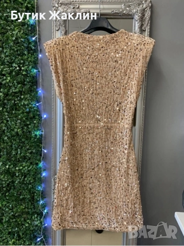 Пайетна рокля с гол гръб , снимка 9 - Рокли - 52487467