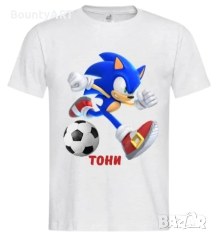 Персонализирана тениска Соник, снимка 2 - Детски тениски и потници - 50545570