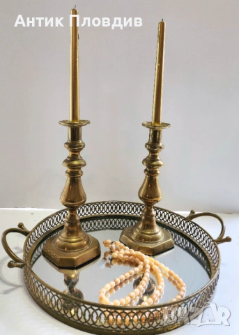 Месингови свещници комплект 2бр, снимка 2 - Декорация за дома - 53381360