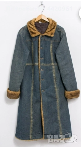 Дълго дънково палто,ново, снимка 4 - Палта, манта - 52348641