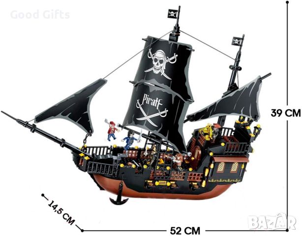 Конструктор Пиратски кораб, 621 части, снимка 2 - Конструктори - 45536154