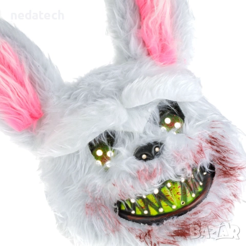 Карнавална маска – страховито бяло зайче с кръв по зъбите, снимка 2 - Други - 52165124