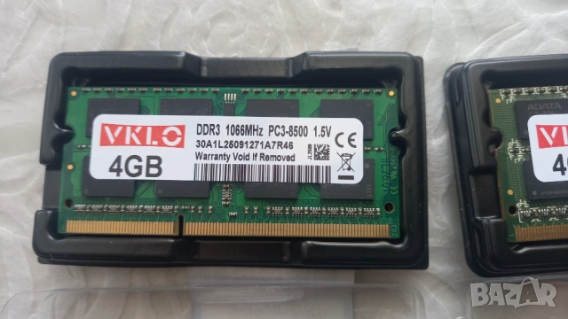 НОВИ!4GB DDR3 PC3 8500/1066MHZ 2RX8///PC3 10600/1333MHz- 2RX8 Ram за стари лаптопиSODIMM 1г.гаранция