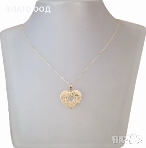 Златни колиета със сърца 14К, снимка 7 - Колиета, медальони, синджири - 53389777