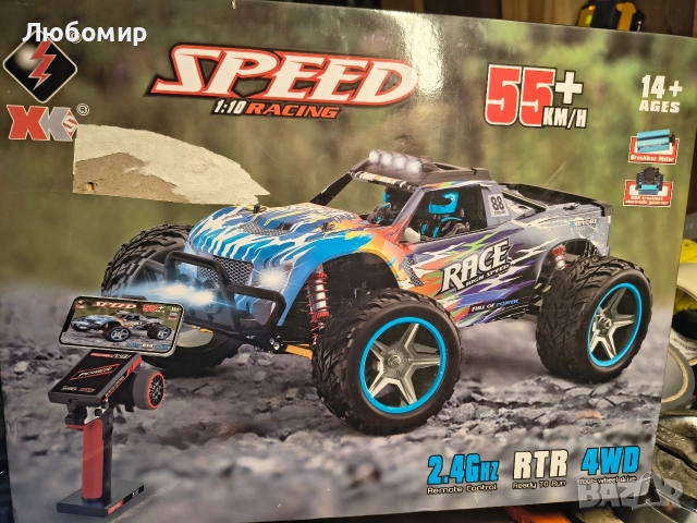 WLtoys 104019 1:10 2.4G Състезателна кола с дистанционно управление 55KM/H 4WD  , снимка 9 - Коли, камиони, мотори, писти - 52703966