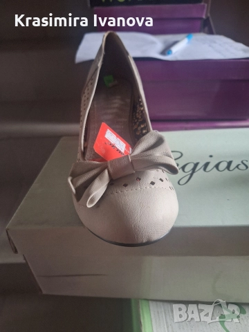 нови обувки на платформа беж , снимка 3 - Дамски ежедневни обувки - 52806462